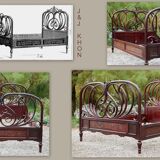 Art nouveau bed in curved wooden J-J Kohn 1900 ca