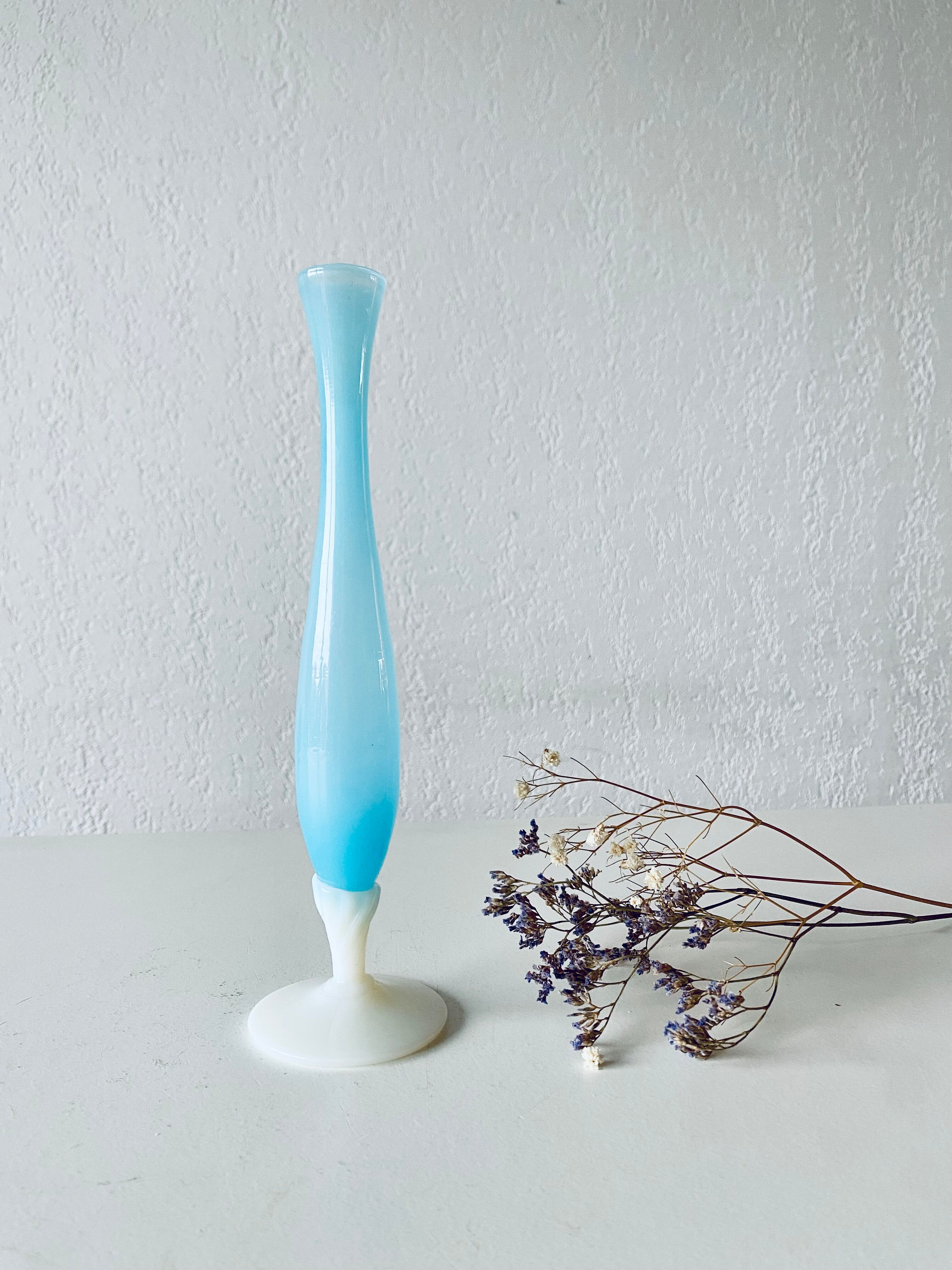 Antique vase in blue and white opaline