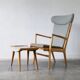 Fauteuil modèle AP-16 et ottoman par Hans J. Wegner pour AP-Stolen, 1951, Set de 2