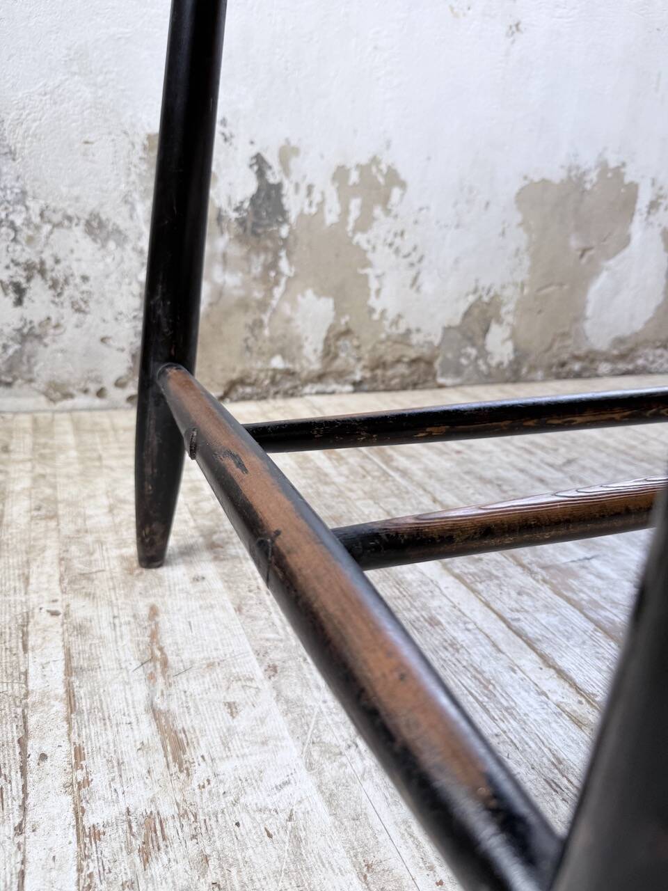 Tapiovaara dining table, black patina, 1950s.