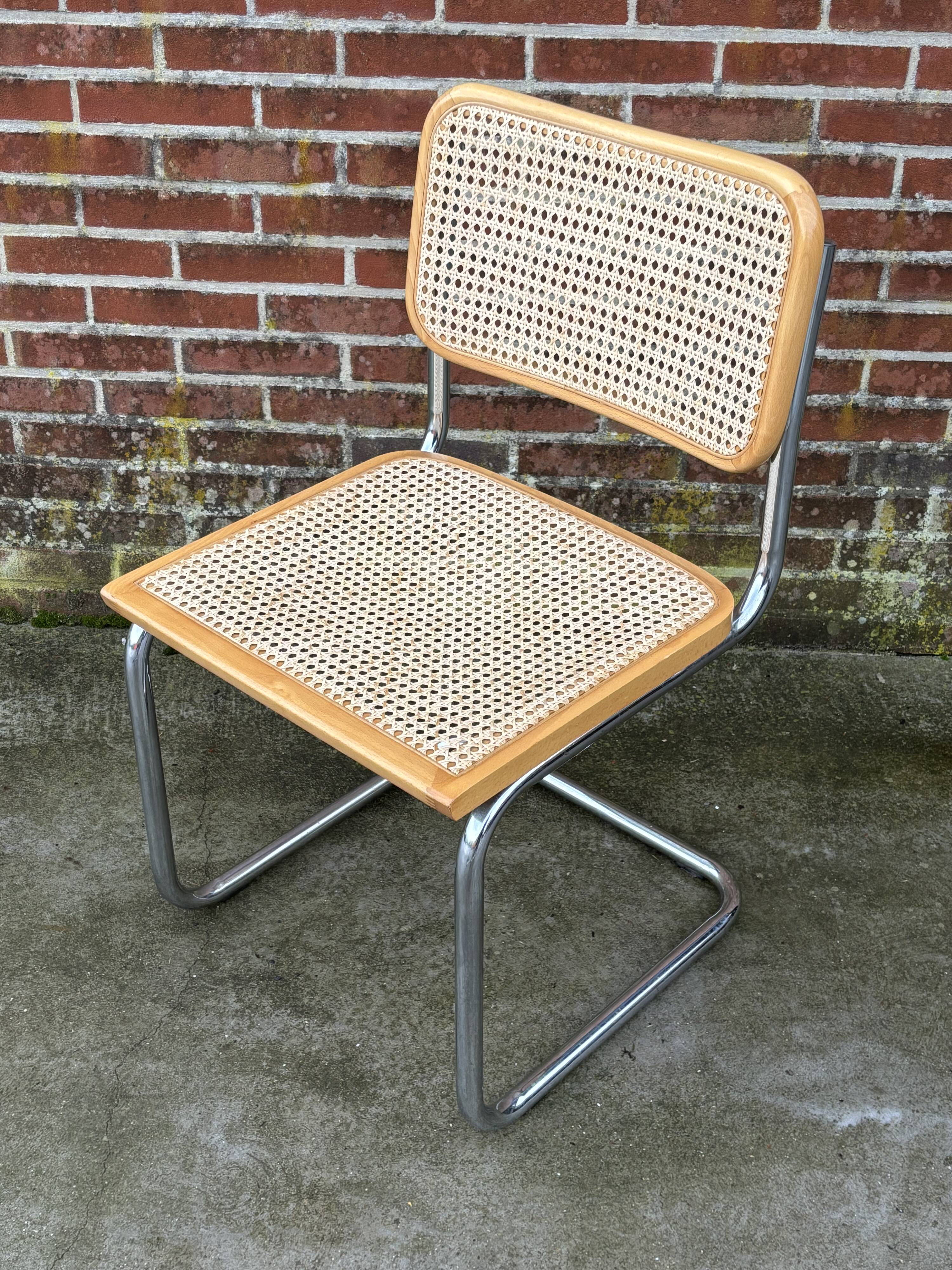 Set of 4 chairs Cesca B32 designed by Marcel Breuer design made in Italy