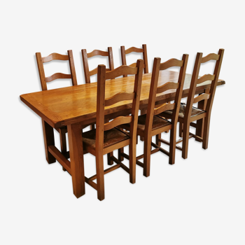 Table en chêne et 6 chaises