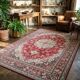 Large vintage carpet pure wool Persian design 240x340cm French made