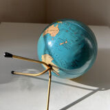 Globe terrestre mappemonde métal Cartes Tarides Paris vintage