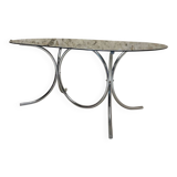 Smoked glass oval table from the 1970s.