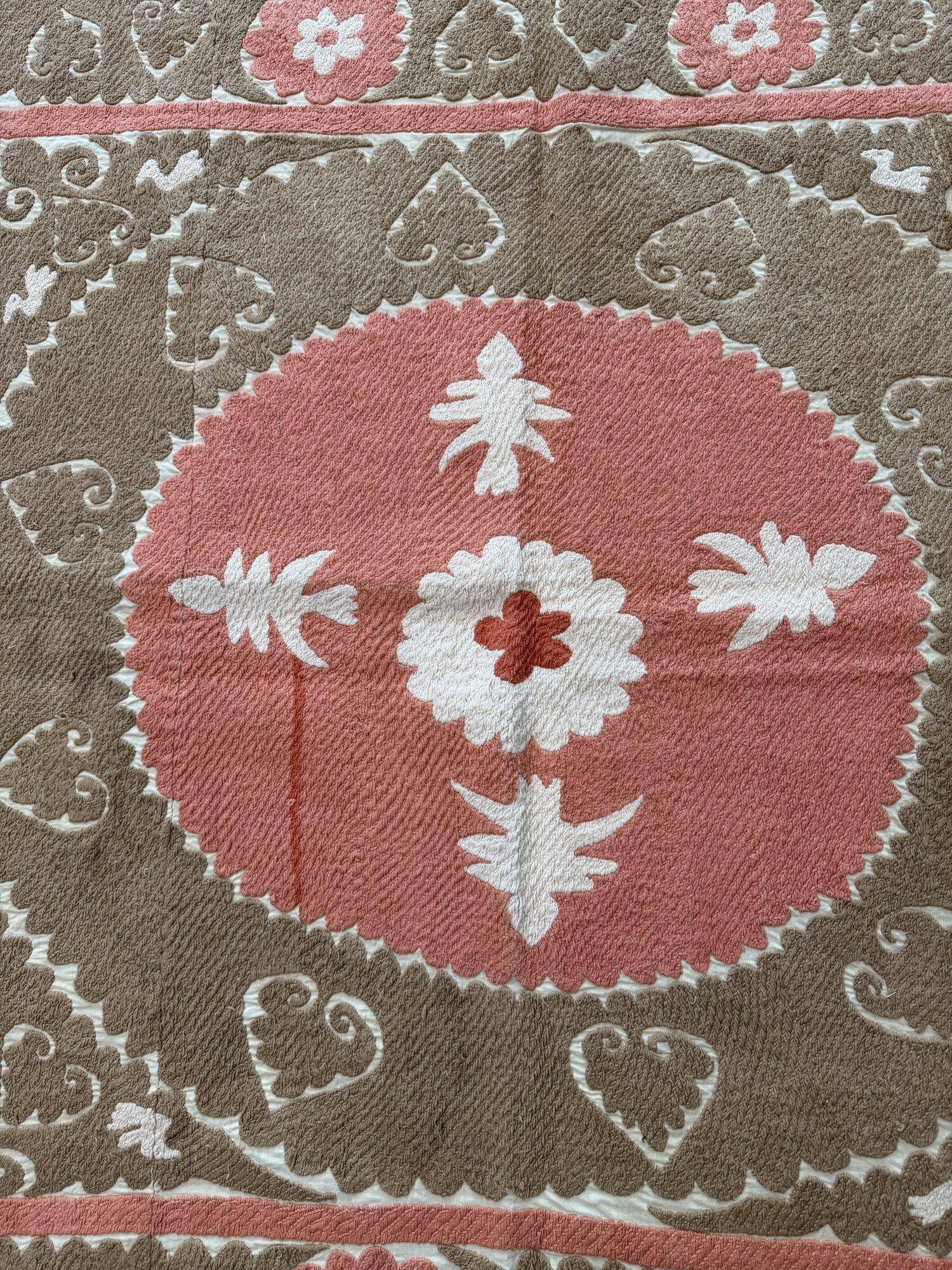 Vintage hand-embroidered tablecloth 133x134 cm