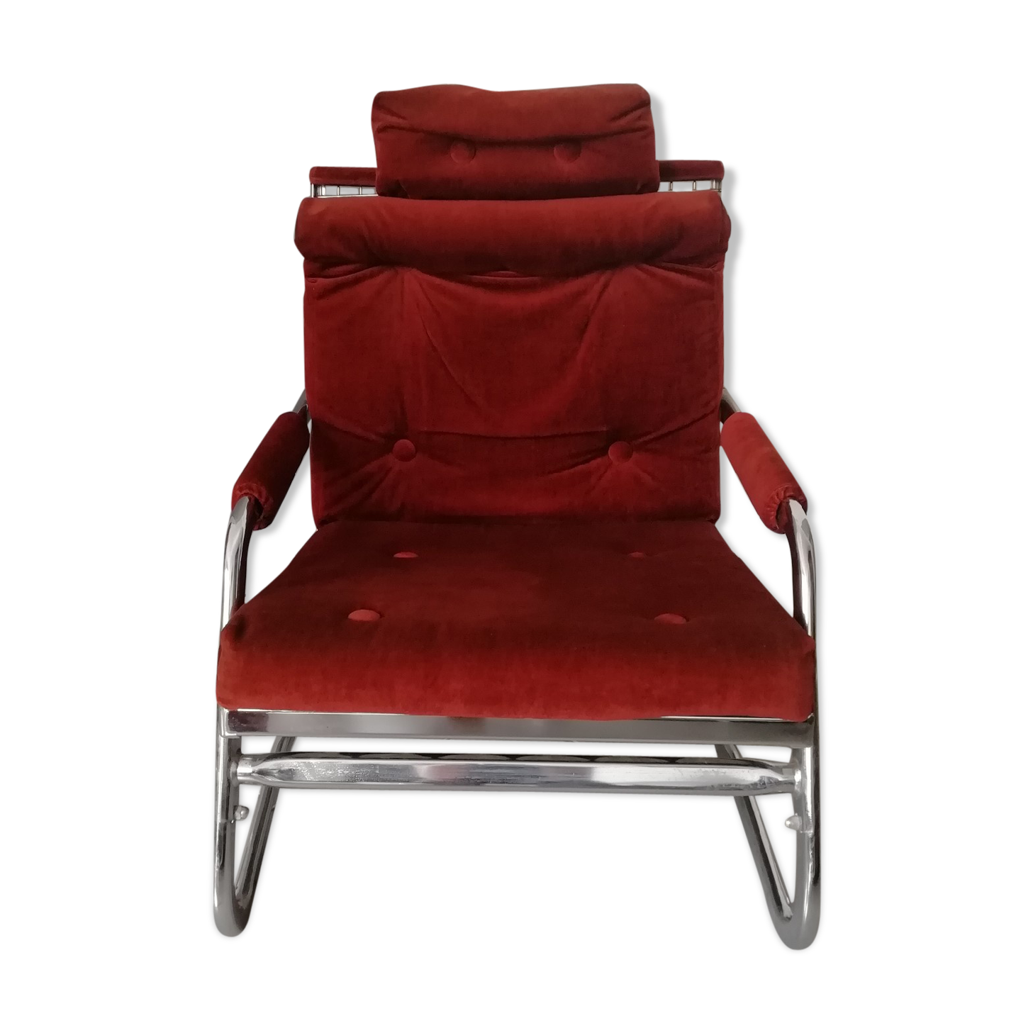 70s velvet armchair