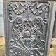 Large antique cast iron vases on pedestal