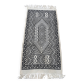 Tapis blanc et noir tissé mains