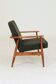 Fauteuil moderne en laine vert olive profond par M.Zielinski