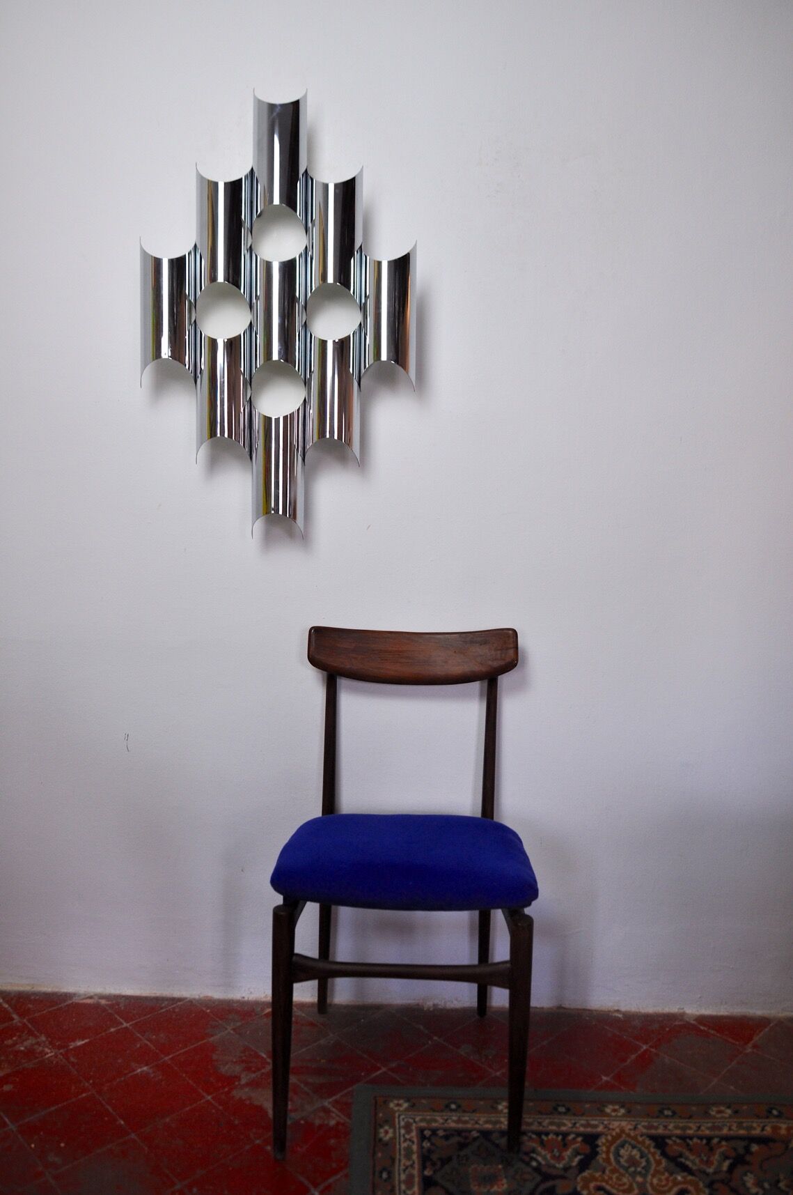 Space-age chrome wall lamp by RAAK, 8 lights, Germany, 1970