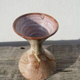 Beige stoneware ceramic vase