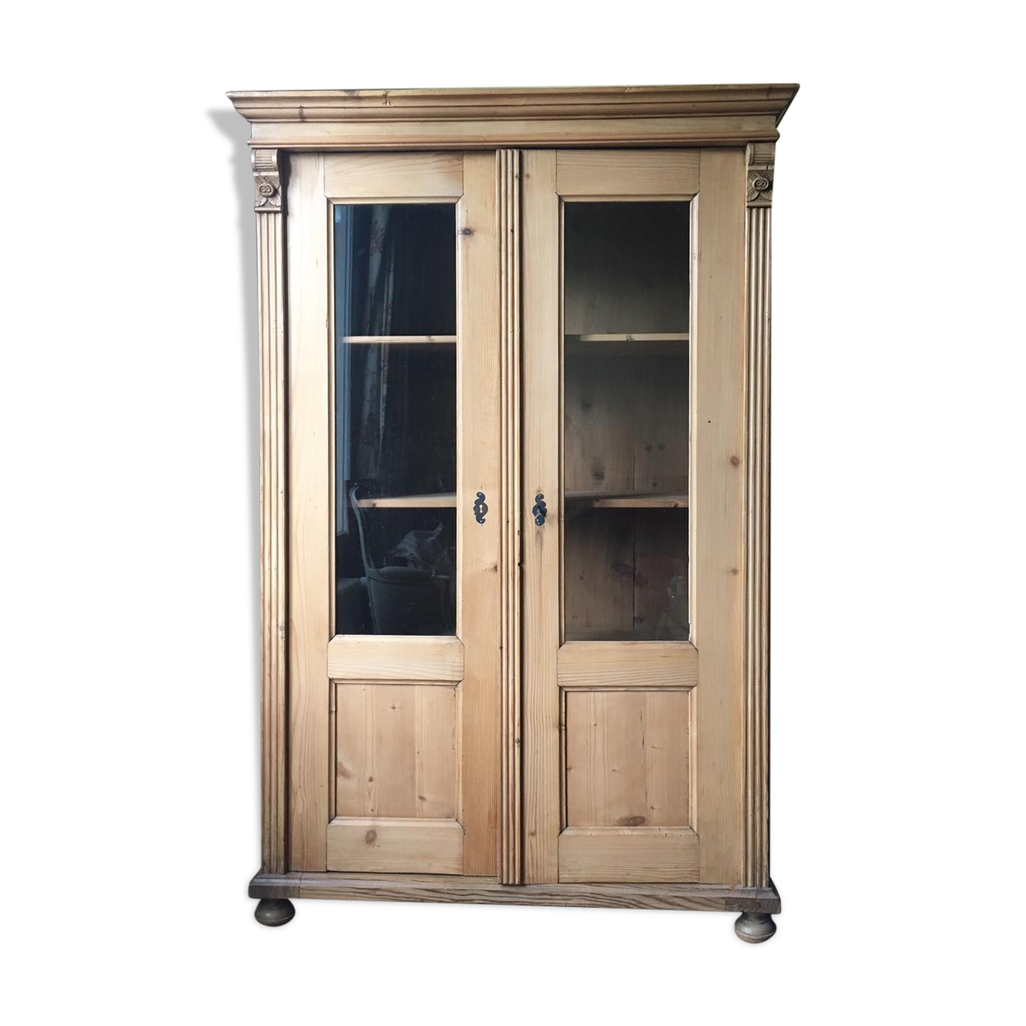 Pine library cabinet