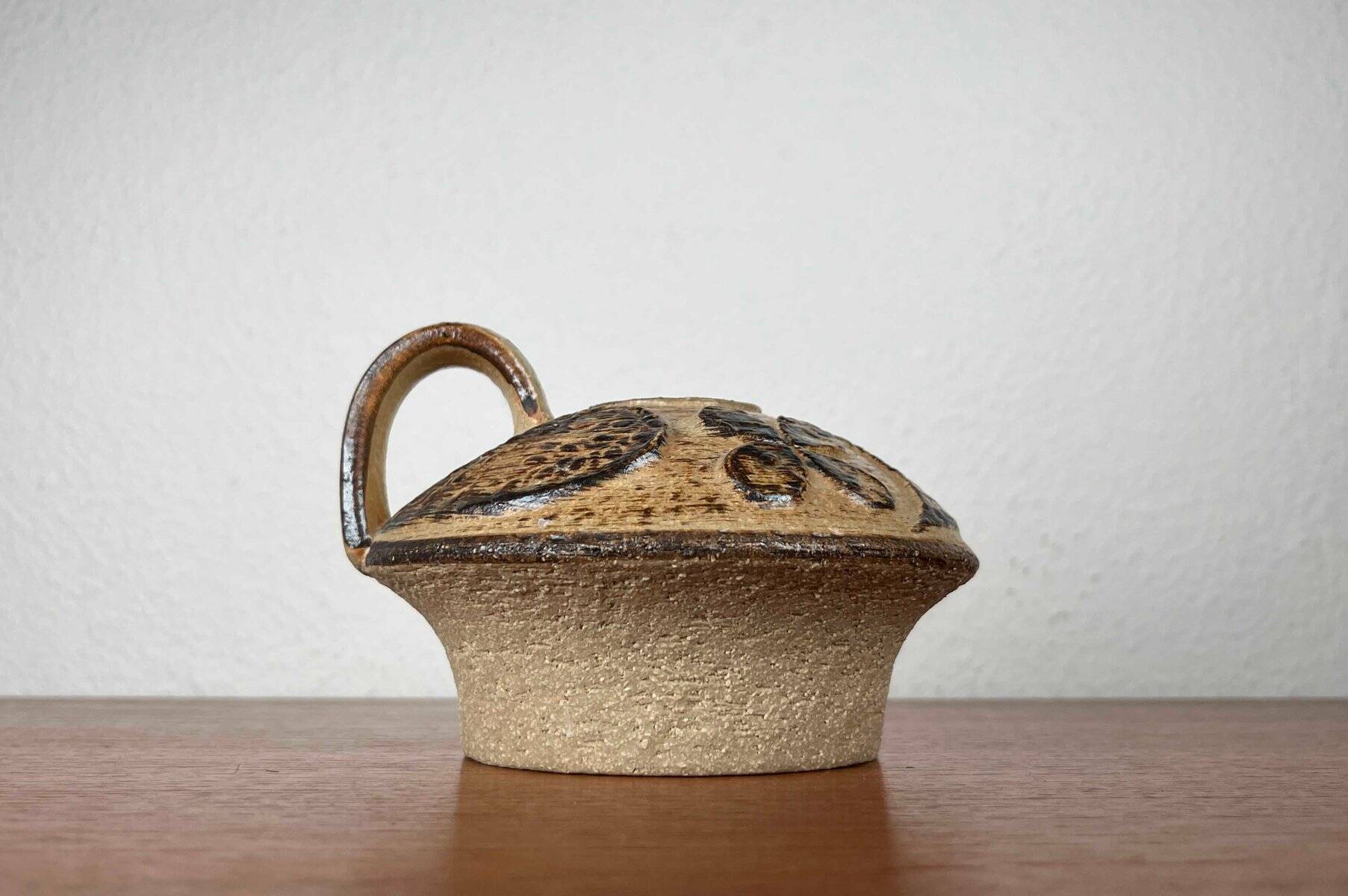 Mushroom-shaped ceramic candlestick from mid-century by Haico Nitzsche for Søholm, 1960s.