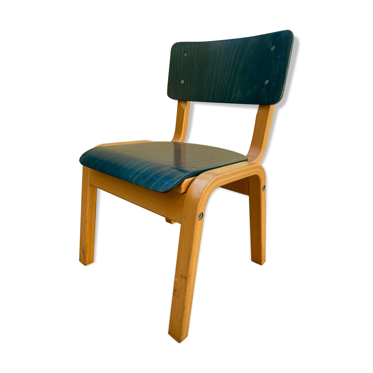 Vintage wooden kindergarten chair 1970