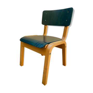 Vintage wooden kindergarten chair 1970