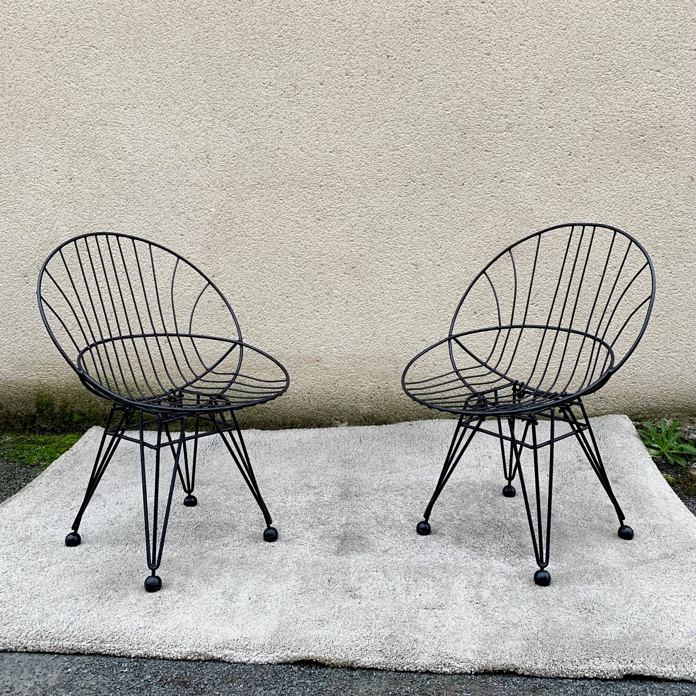 Paire de fauteuils Cees Braakman Combex Wire Pastoe
