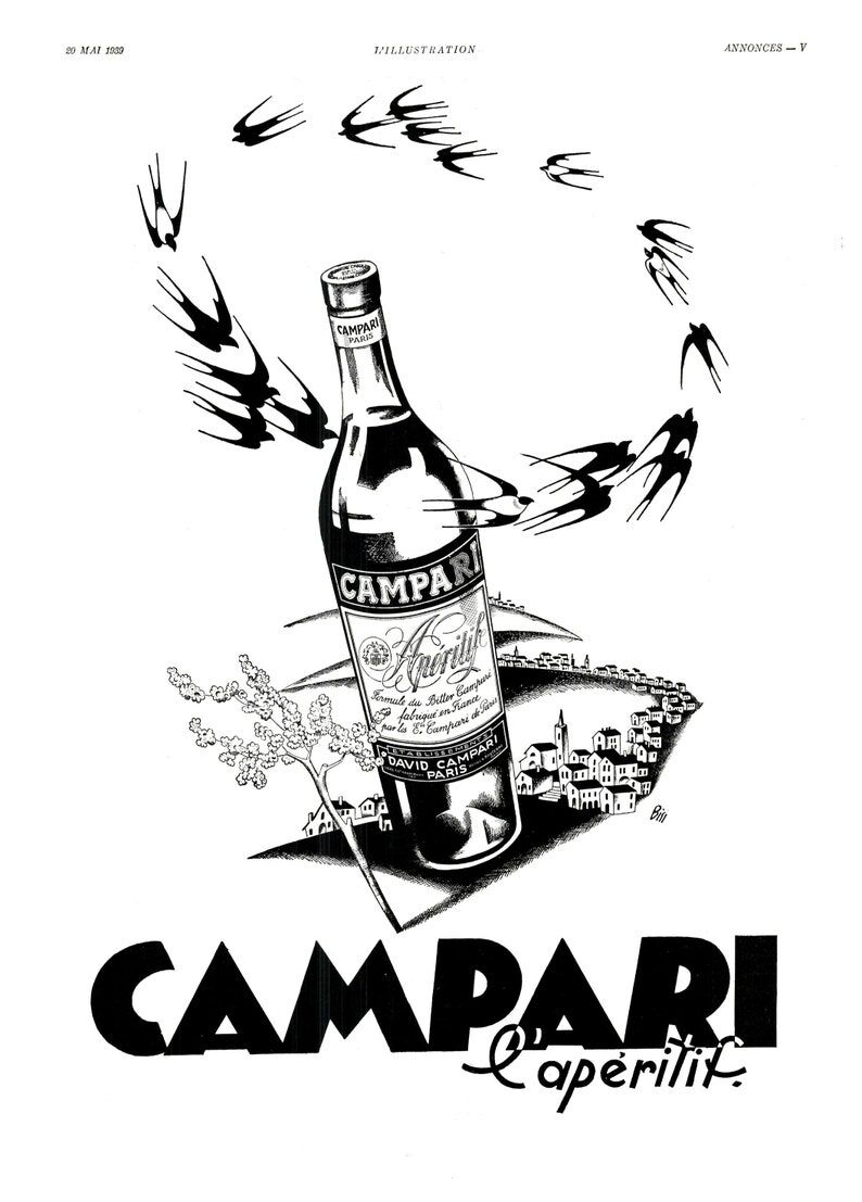Vintage poster 30s Campari