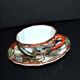 Polylobed Japanese porcelain cup - hand-painted geisha décor