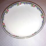 Fruit display serving floral porcelain Sarreguemines Digoin bordered fine gold