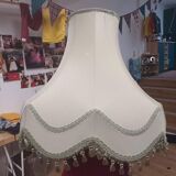 Large traditional vintage lampshade in light green color