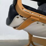 Siesta lounge chair set in Norwegian leather with ottoman by Ingmar Relling for Ekornes