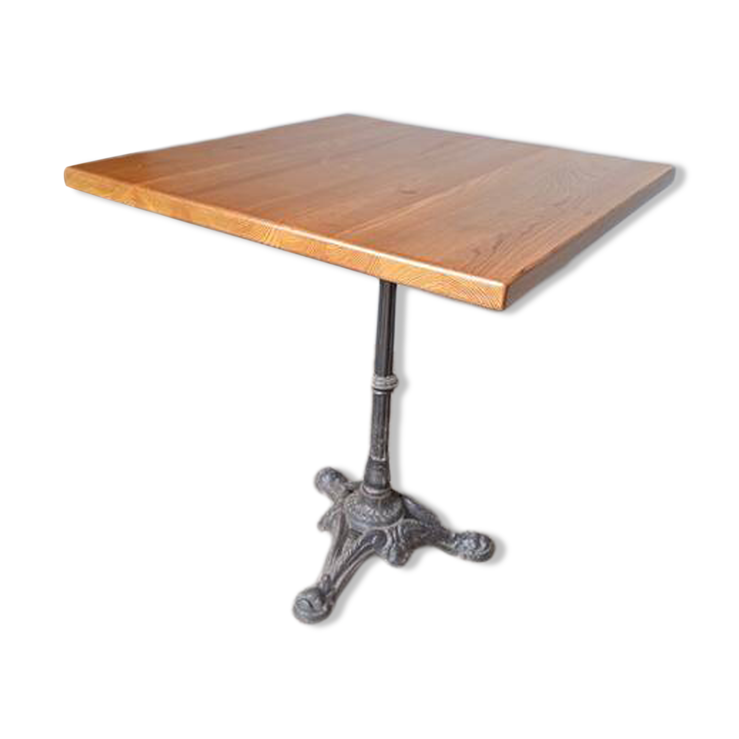 Bistro table 70/70cm solid wood top pedestal table