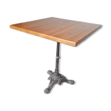 Bistro table 70/70cm solid wood top pedestal table