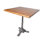 Bistro table 70/70cm solid wood top pedestal table