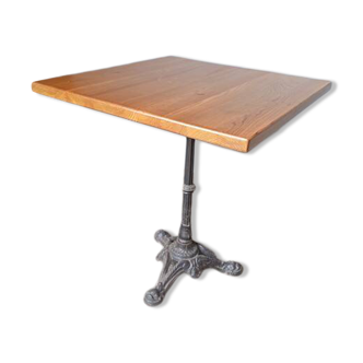 Bistro table 70/70cm solid wood top pedestal table