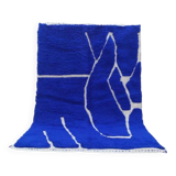 Majorelle blue rug handmade in Morocco _ pure organic wool rug