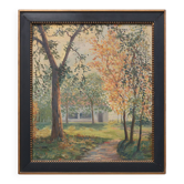 Impressionist landscape painting by G. van Damme, Belgium ca. 1940