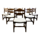 Vintage brutalist dining chairs, set of 6 - 1960s