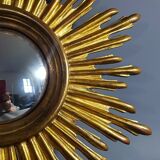 Witch-carved wood mirror - gilded