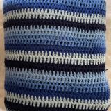 Seventies hand-knitted wool blanket