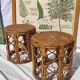 Tables d'appoint vintage en bambou et rotin