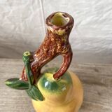 Vintage ceramic bottle in the shape of a pear.
