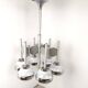Vintage italian glass globe space age chandelier, 1970s