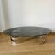Smoked glass and chrome coffee table - Knut Hesterberg