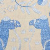 16" x 32" Vintage Animal Suzani Pillow Cover, Camel Patterns Hippie Long Cushion Cover 1960s Handmade