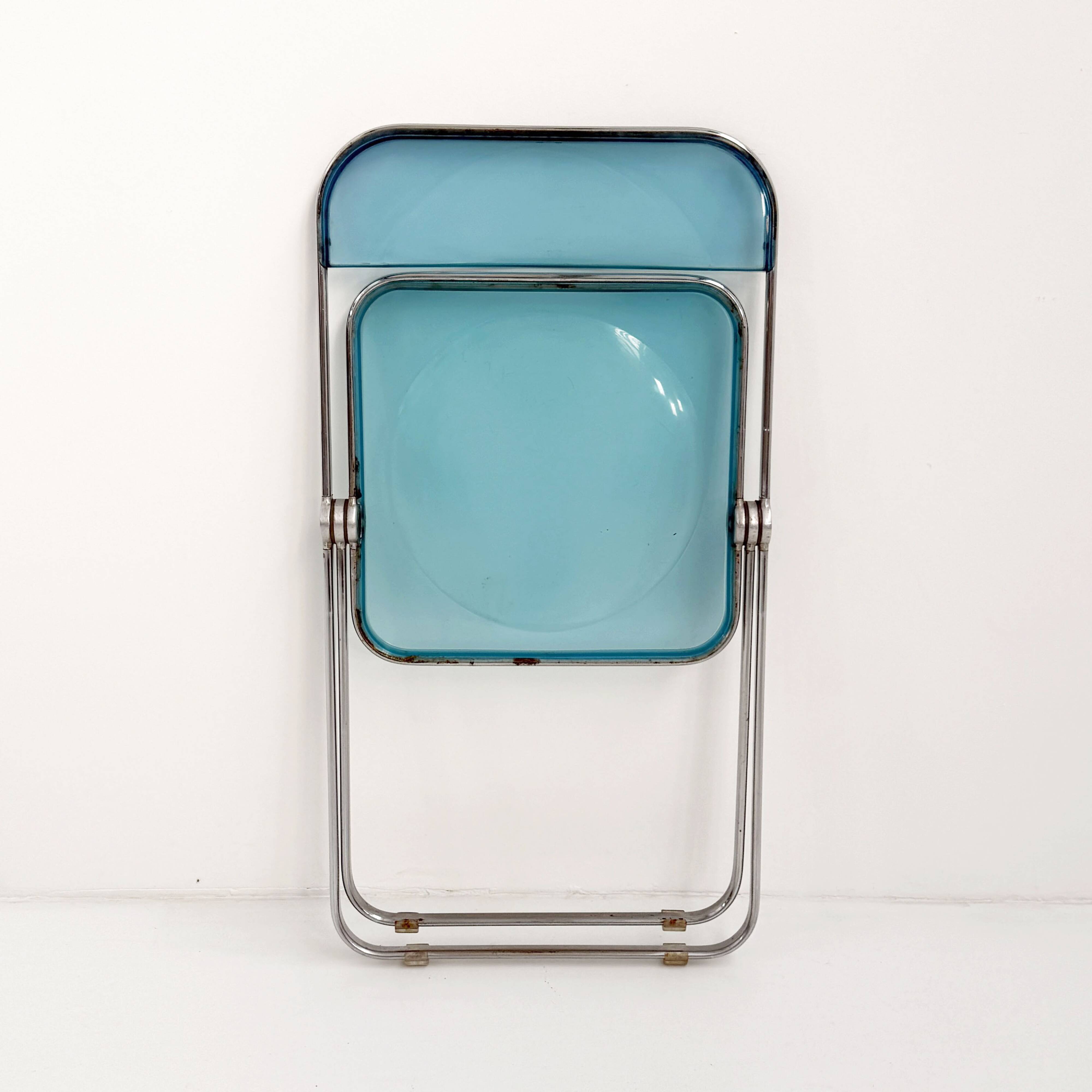 Chaise Plia Bleue par Giancarlo Piretti pour Castelli, 1960