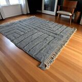 Tapis berbere gris fait main en laine