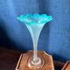 Pair of "tulip" soliflore vases in blue opaline glass – N period