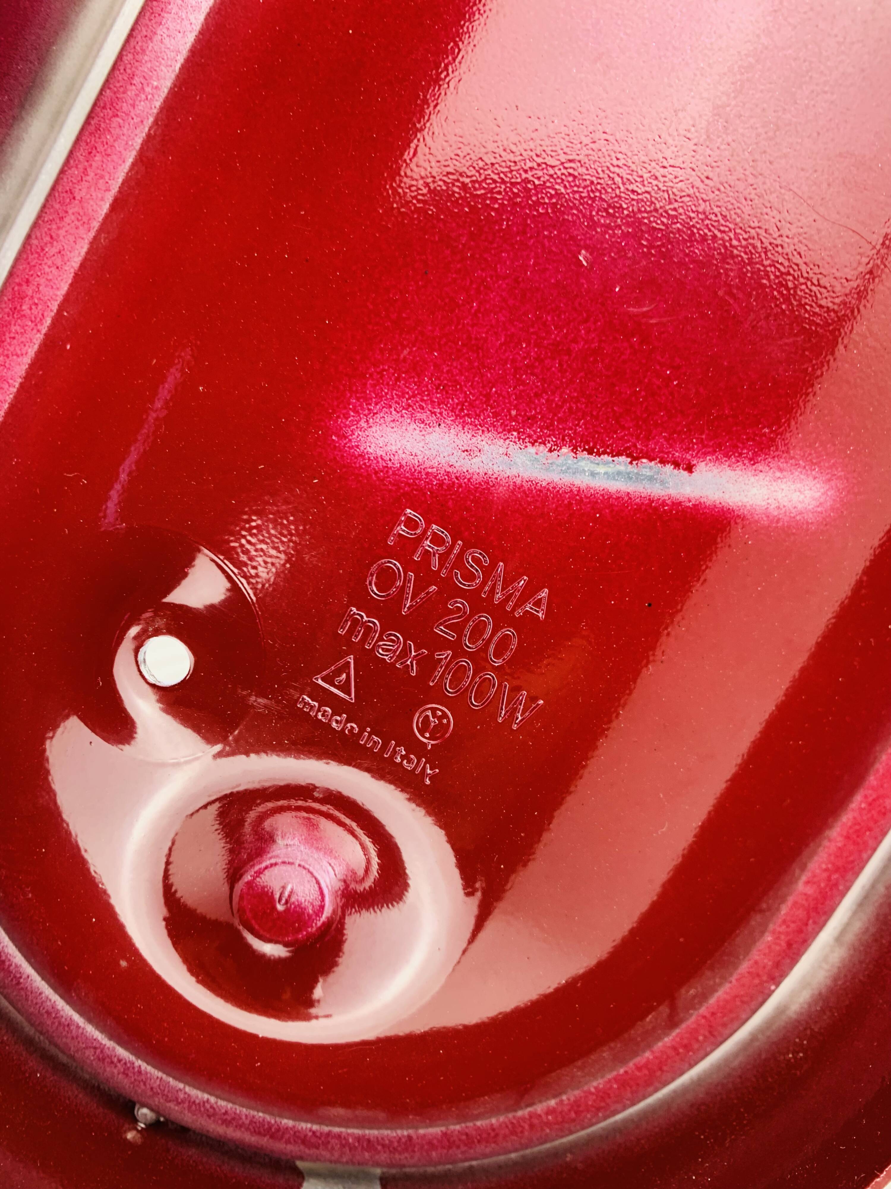 Prisma industrial bulkhead wall light, red, vintage