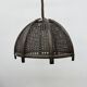Vintage rattan and webbing hanging lamp 1970s retro