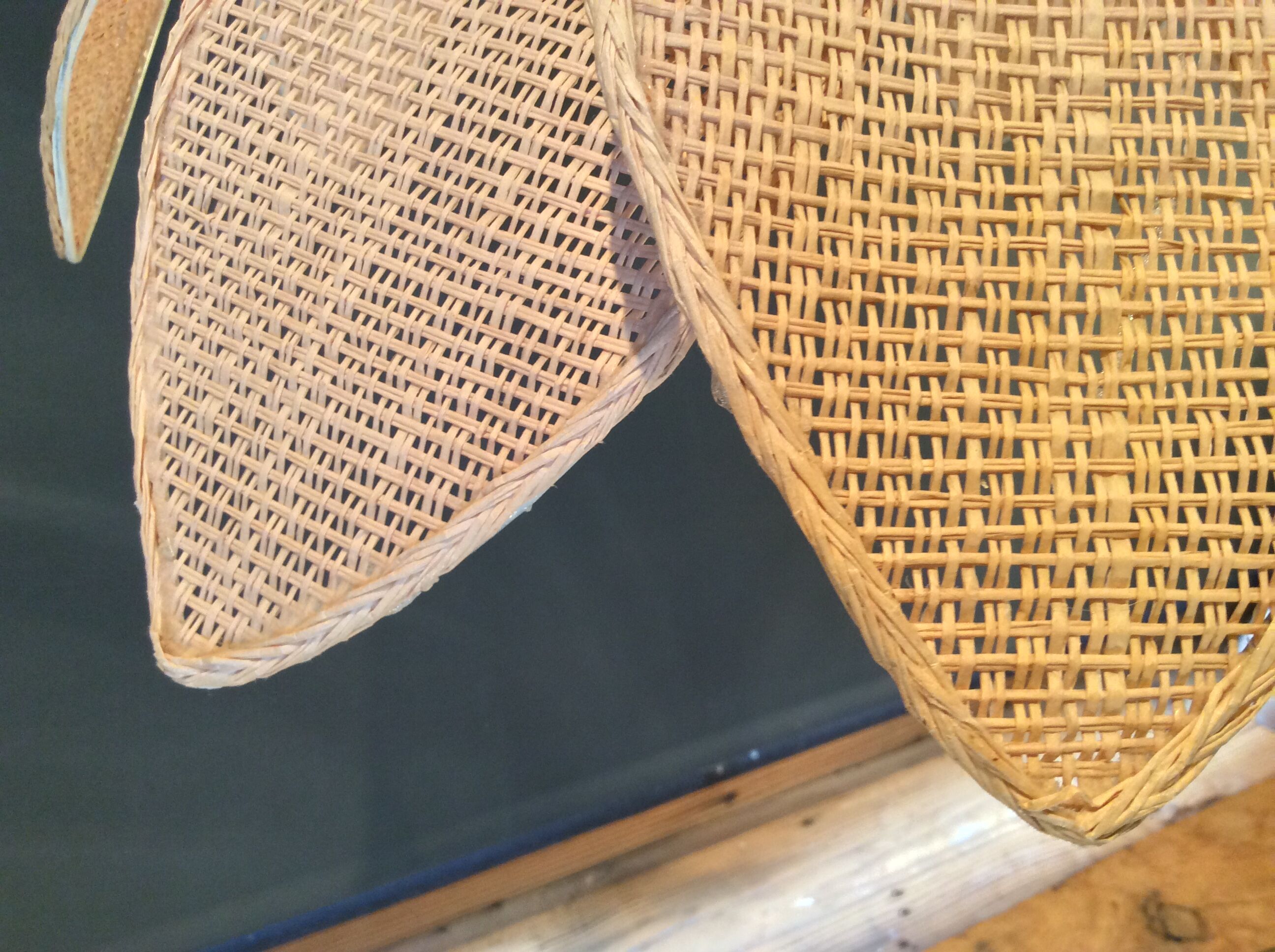 70s/80s braided straw hanging lamp