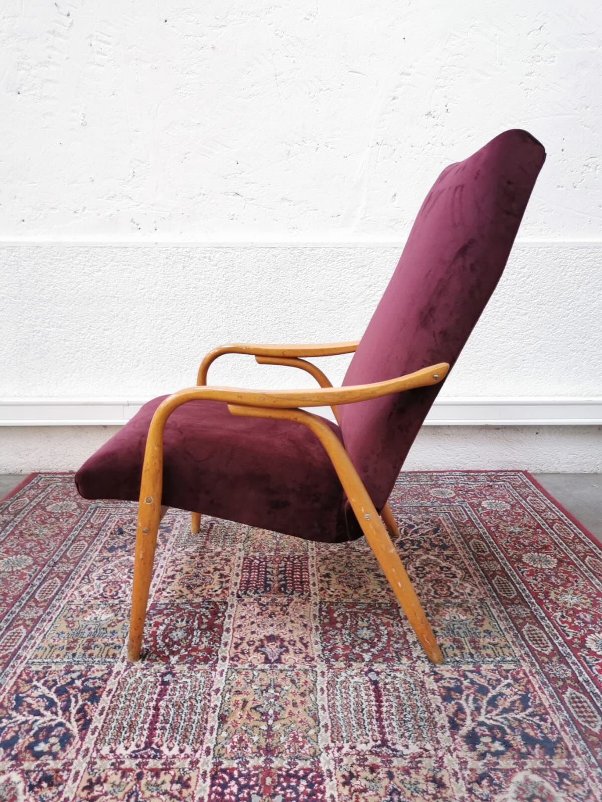 Vintage velvet armchair