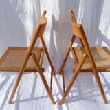 Duo of canned folding chairs