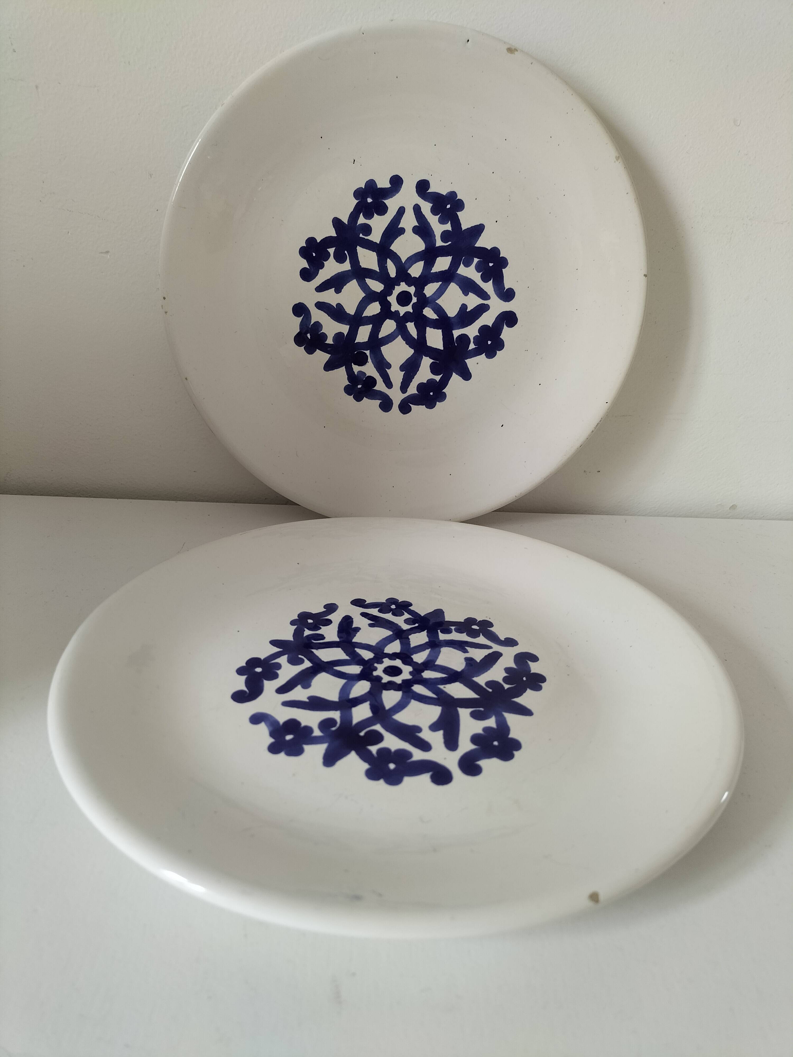 Pair of antique plates from Kharraz Nabeul, 1920s-1940s