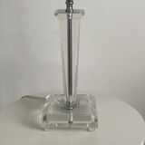 Table lamp in stainless steel and plexiglass from the Le Dauphin brand